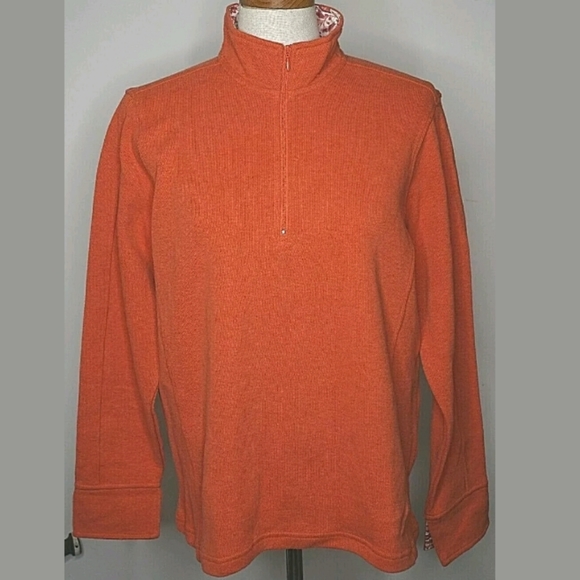 Orvis Sweaters - Orvis quarter zip pullover sweater orange large